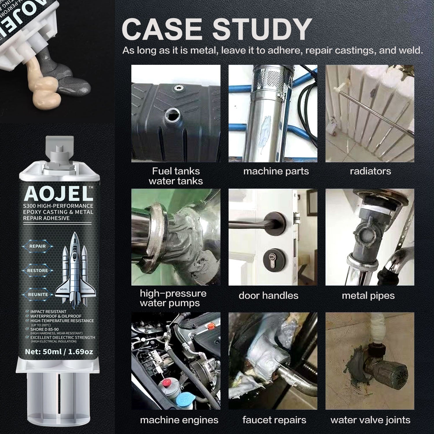 Aojel S300 High-Performance Epoxy Casting & Metal Repair Adhesive