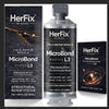 HerFix MicroBond L3 precision clear repair epoxy product box and cartridge