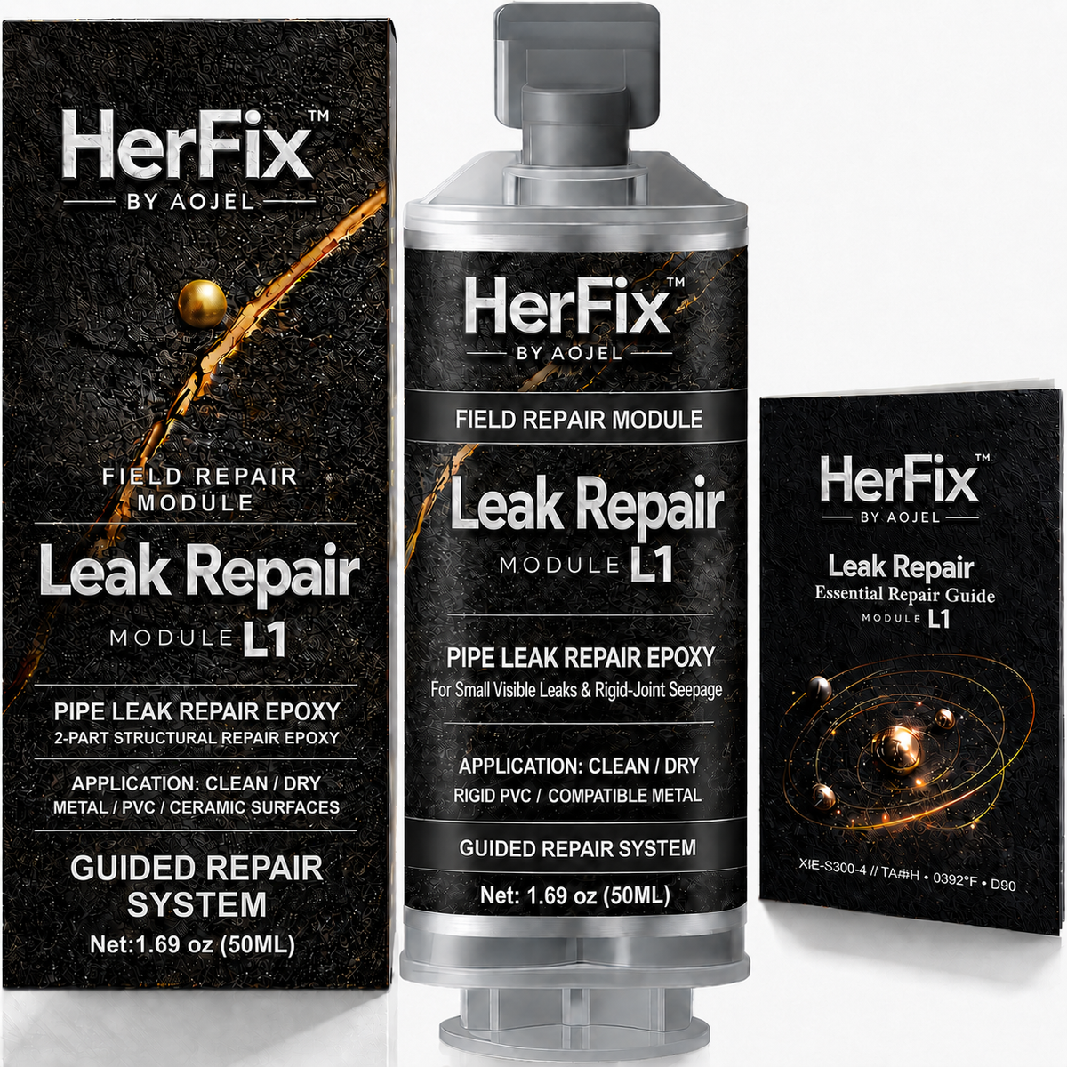 HerFix Leak Repair – Module L1 packaging (temporary render)