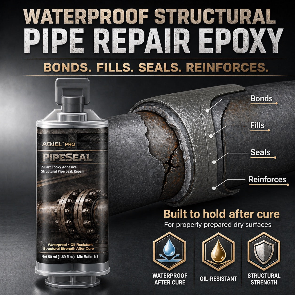 AOJEL Pro PipeSeal Structural Pipe Repair Epoxy
