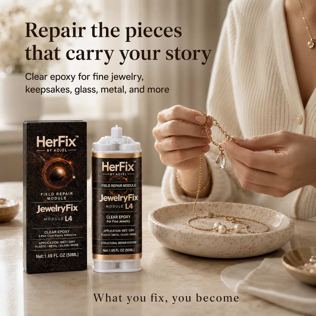 HerFix JewelryFix L4 Clear Jewelry Repair Epoxy