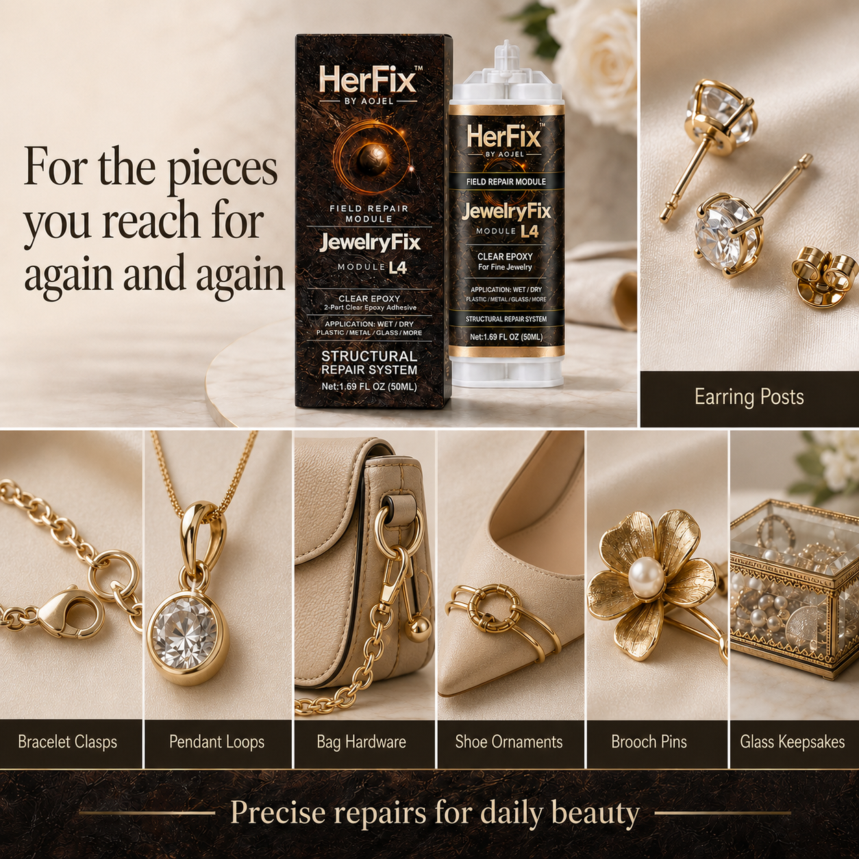 HerFix JewelryFix L4 Clear Jewelry Repair Epoxy