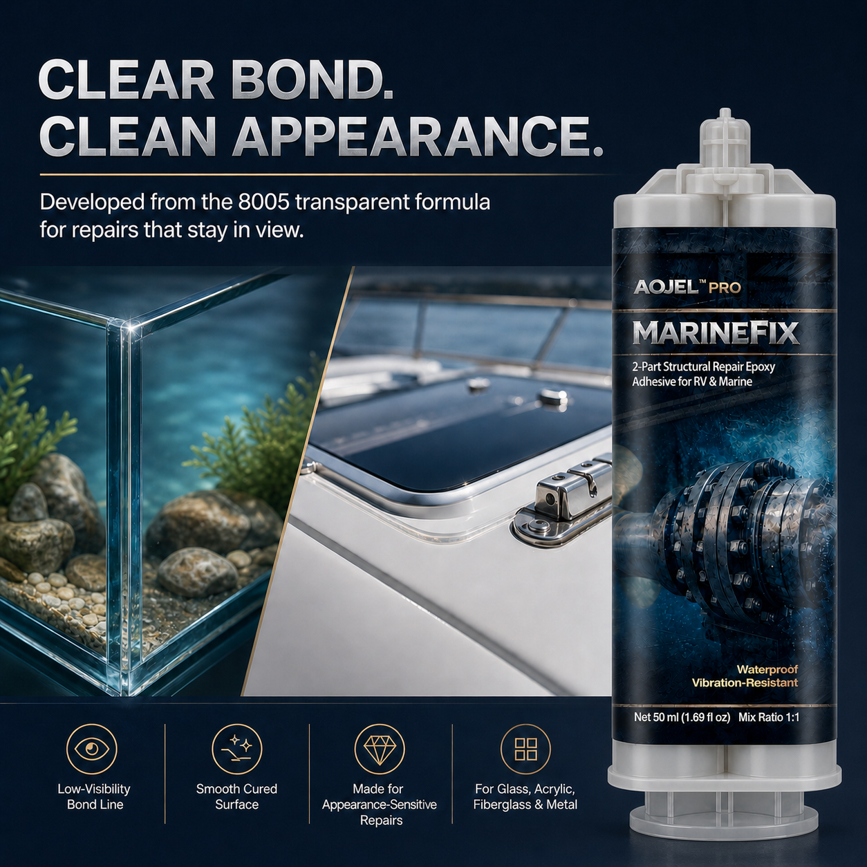 AOJEL Pro MarineFix Marine and RV Repair Epoxy