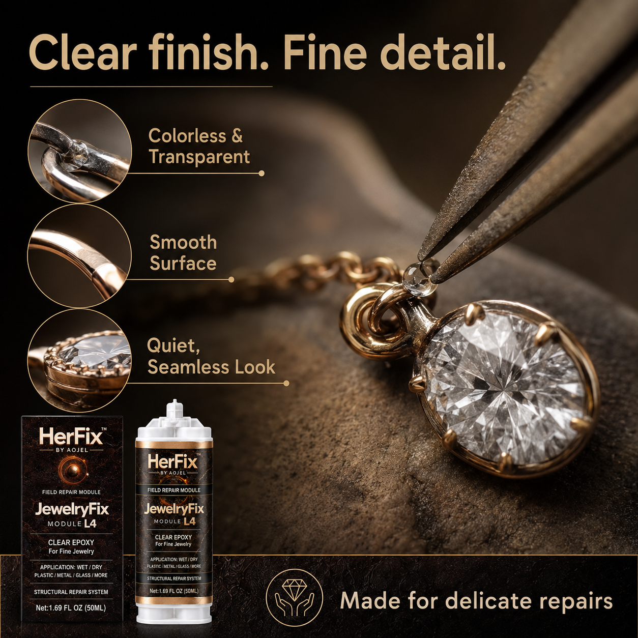 HerFix JewelryFix L4 Clear Jewelry Repair Epoxy