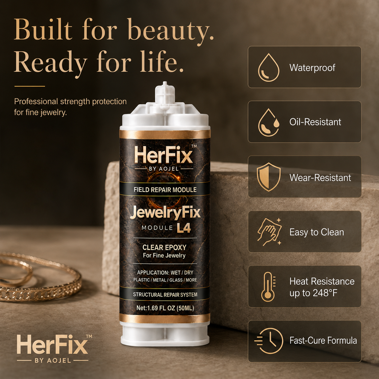 HerFix JewelryFix L4 Clear Jewelry Repair Epoxy