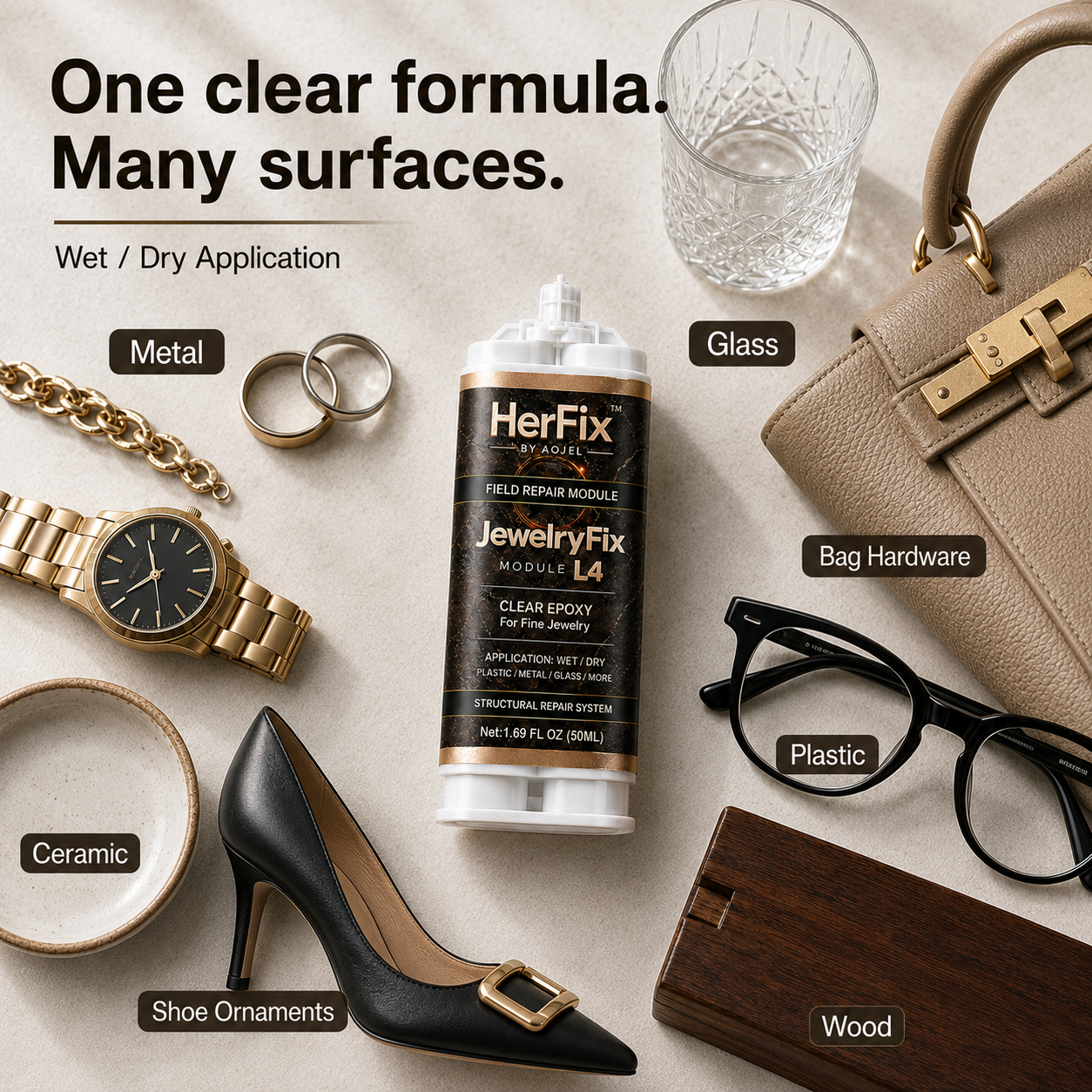 HerFix JewelryFix L4 Clear Jewelry Repair Epoxy