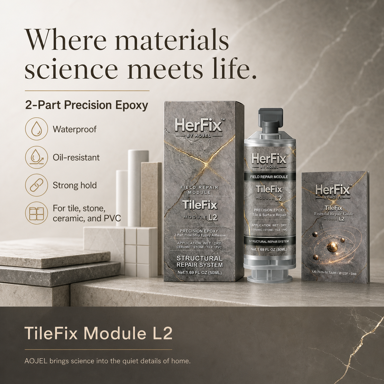HerFix TileFix L2 Tile and Stone Repair Epoxy