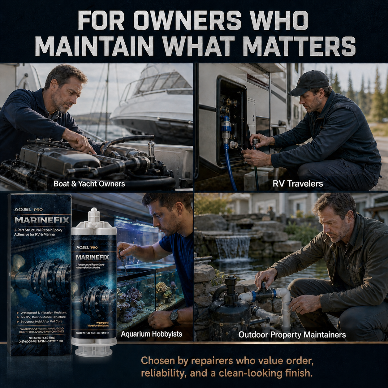 AOJEL Pro MarineFix Marine and RV Repair Epoxy