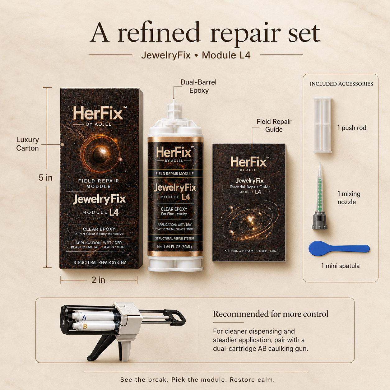HerFix JewelryFix L4 Clear Jewelry Repair Epoxy