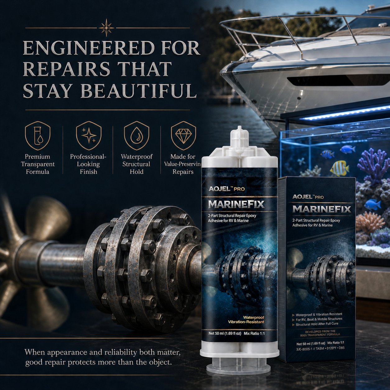 AOJEL Pro MarineFix Marine and RV Repair Epoxy