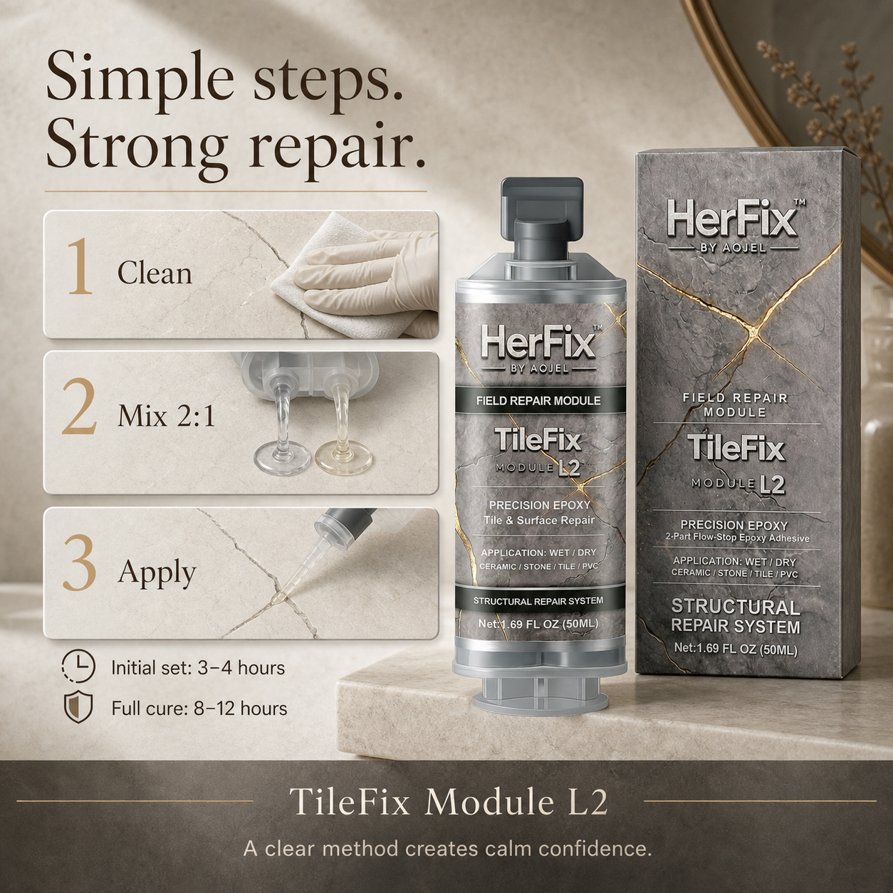 HerFix TileFix L2 Tile and Stone Repair Epoxy