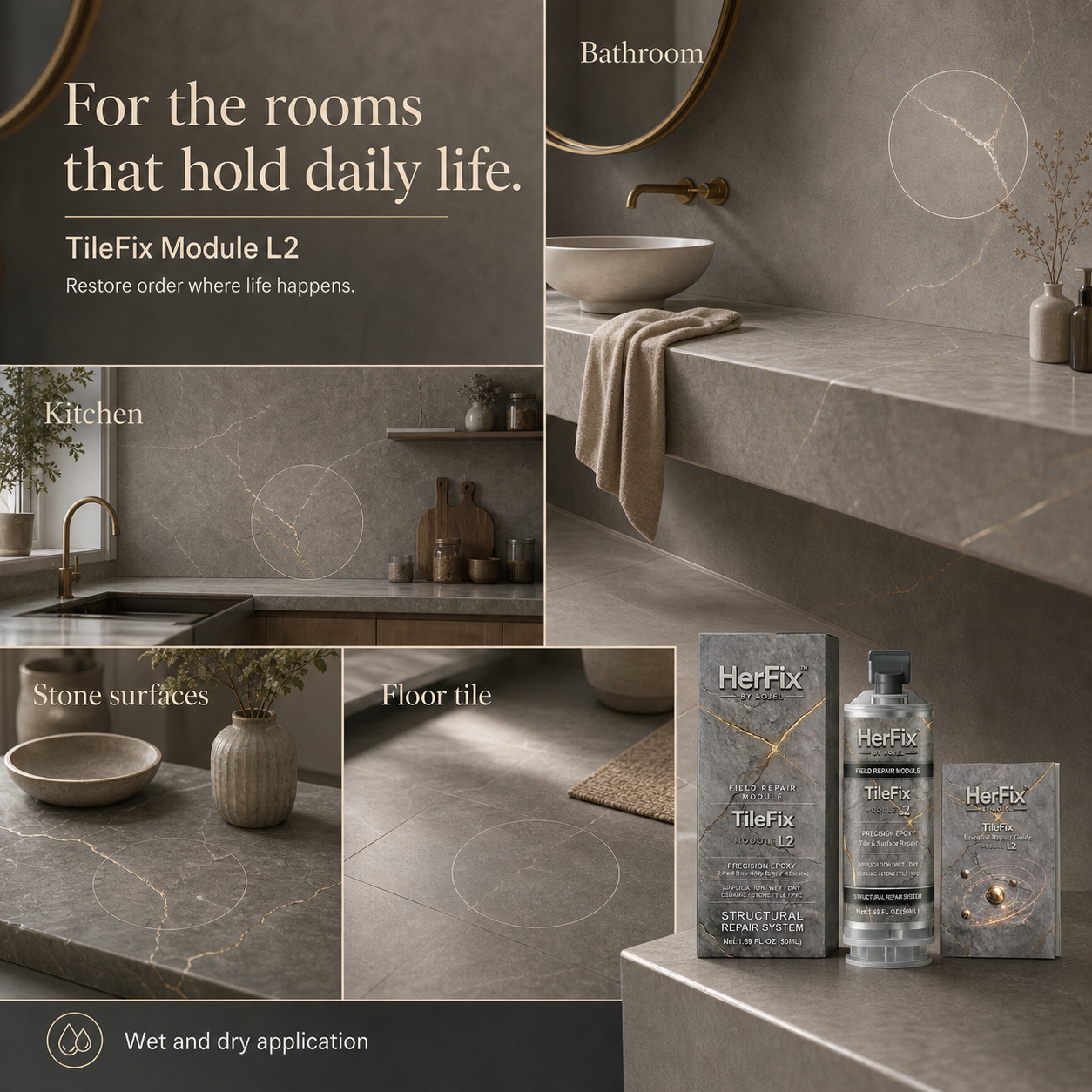 HerFix TileFix L2 Tile and Stone Repair Epoxy