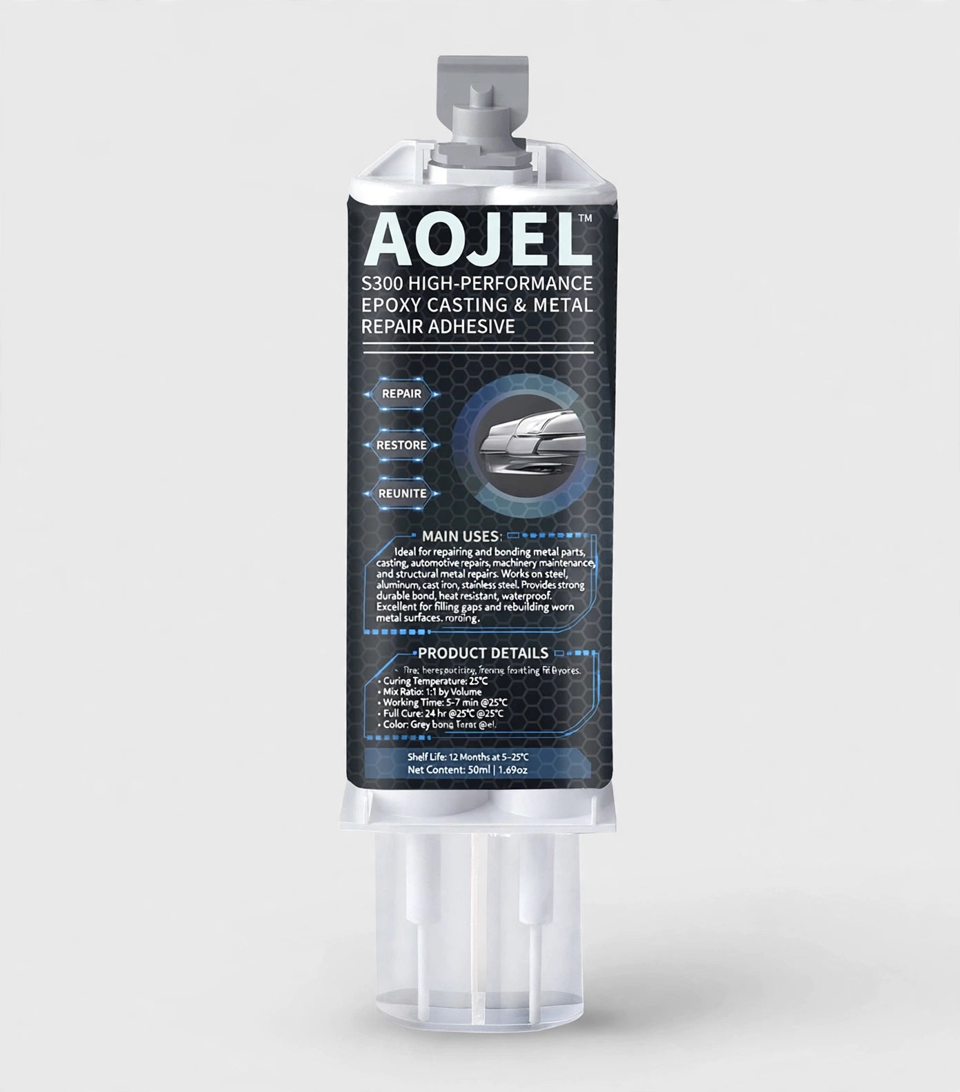 AOJEL adhesive cartridge for RV and Marine Metal Repair